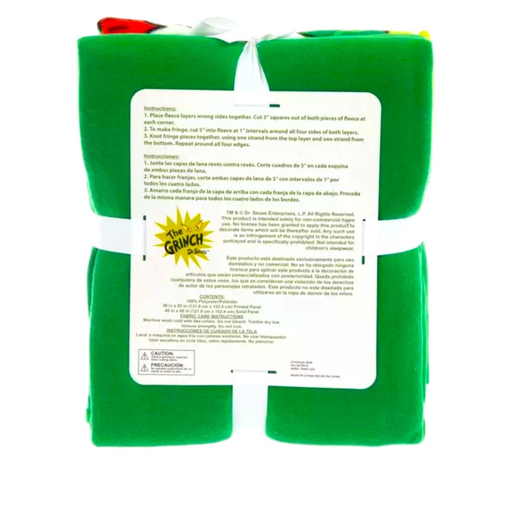 Grinch No-Sew Throw Blanket Craft Kit - Picture 5 of 6